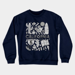 California Grey Doodle Crewneck Sweatshirt